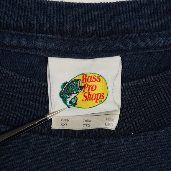 Bass Pro Shops Deer Graphic Long Sleeve T-Shirt 2XL Navy Fishing Hunting Camping - Picture 5 of 8